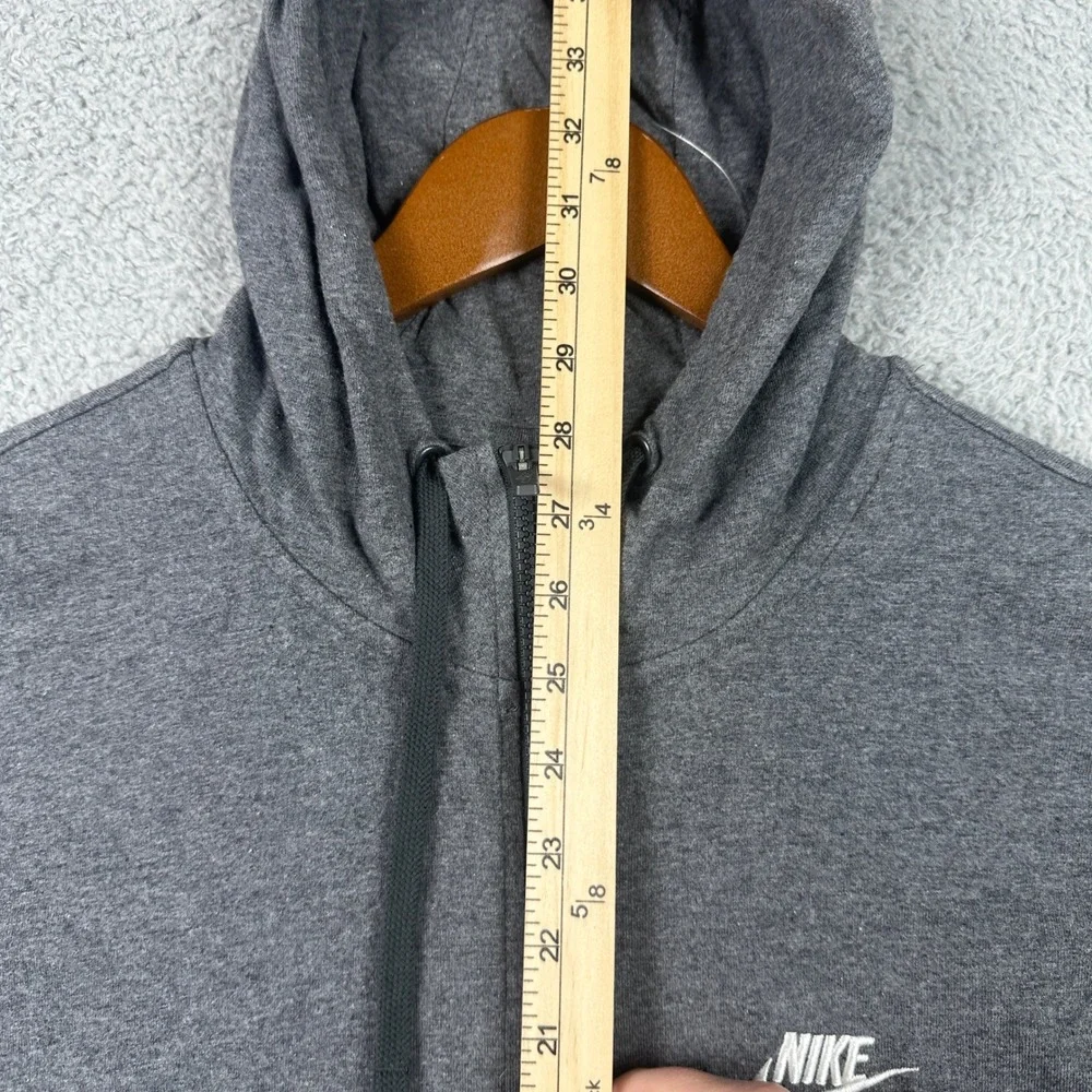 Nike Sportswear Full Zip Hoodie Mens XL‎ Gray Lightweight Jersey Sweatshirt